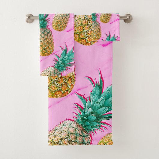 Pineapples tropicales et Pink Marble Colorful (En situation)