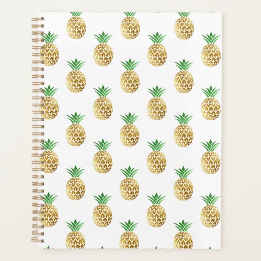 Pineappy Gold Tropical Paper Planner (Devant)