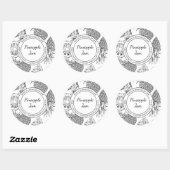 Pineappy Jam Croquis étiquette moderne (Feuille)