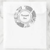 Pineappy Jam Croquis étiquette moderne (Sac)