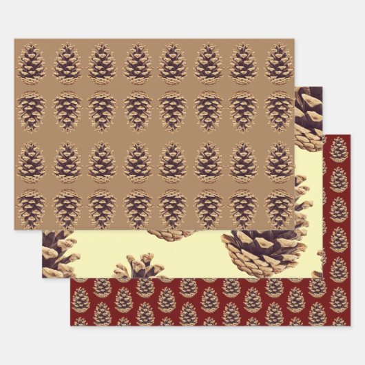 Pinecone Art Holiday Wrapping Craft Paper (Set)
