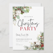Pinecone Blooms Noël Fête Invitation (Devant)