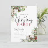 Pinecone Blooms Noël Fête Invitation (Debout devant)