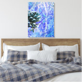 Pinecone de Noël Bleu - Toile Enveloppée (Insitu(Chambre))