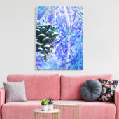 Pinecone de Noël Bleu - Toile Enveloppée (Insitu(Salon))