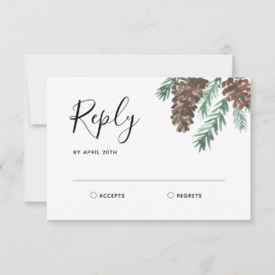Pinecone d'hiver Réponse RSVP de mariage