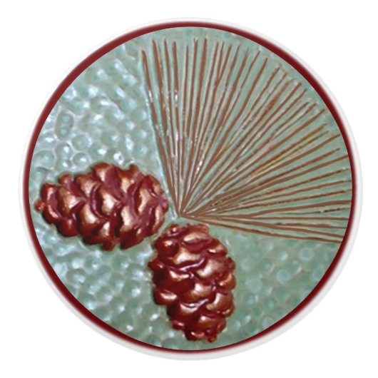 Pinecone keramische pull knop (Voorkant)