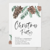 Pinecone Kerstmis | Uitnodiging feestdag (Voorkant / Achterkant)