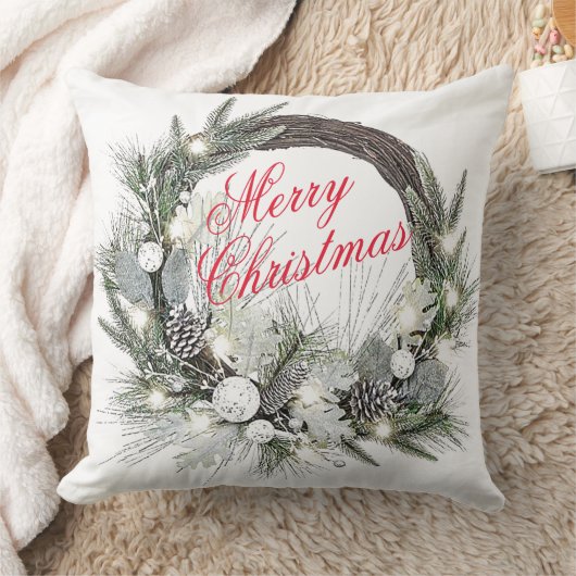 "Pinecone krans" Kerst Sierkussen (Deken)