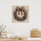 Pinecone krans Poster (Keuken)