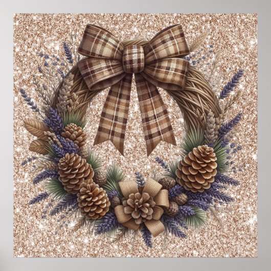 Pinecone krans Poster (Voorkant)
