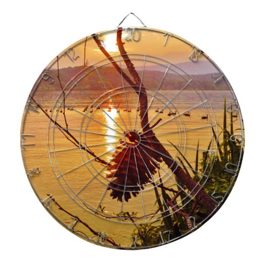 Pinecone Lake sunset Dartbord (Voorkant)