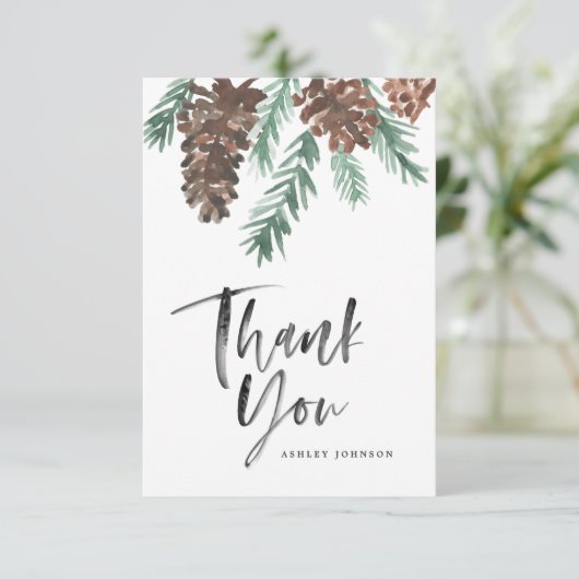 Pinecone Merci Bracelet Script carte plat (Debout devant)