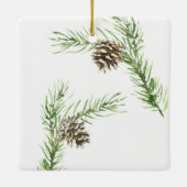 Pinecone Onze eerste Kerstmis als Mr. & Mrs. Keramisch Ornament (Achterkant)