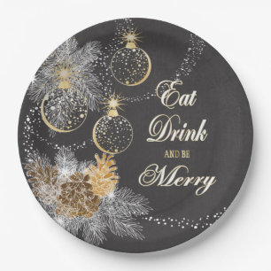 Pinecone Ornaments Chalkboard kerst Papieren Bordje