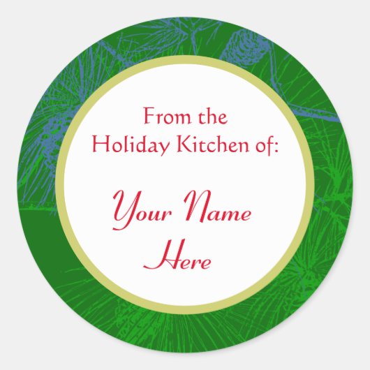 Pinecone Pattern Custom Holiday Baking Stickers (Voorkant)