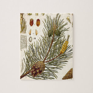 Pinecone Pine Tree  Botanisch afdrukken Legpuzzel