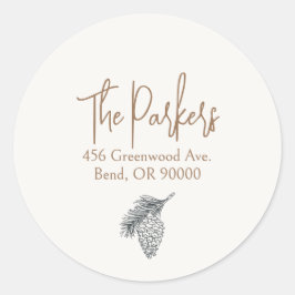 Pinecone retouradres envelop afdichtingen ronde sticker