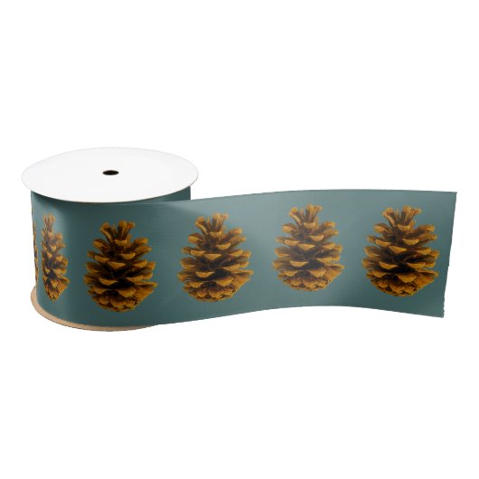 Pinecone rustige natuur blauwgroen bruin lint (Spoel)