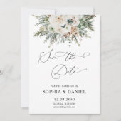 Pinecone Rustique D'Hiver Enregistrer La Carte Dat (Devant)