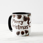 Pinecone rustique Joyeux Noël Combo Mug (Devant gauche)