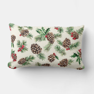 Pinecone rustique & Oreiller de Noël Holly