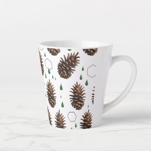 Pinecone rustique Petite Mug latte | Vacances Wood (Droite)