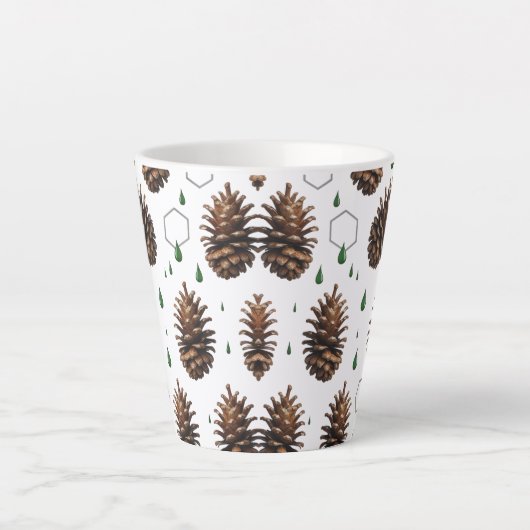 Pinecone rustique Petite Mug latte | Vacances Wood (Devant)