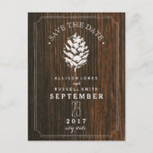 Pinecone Schuur Hout Save the Date Aankondigingskaart (Voorkant)