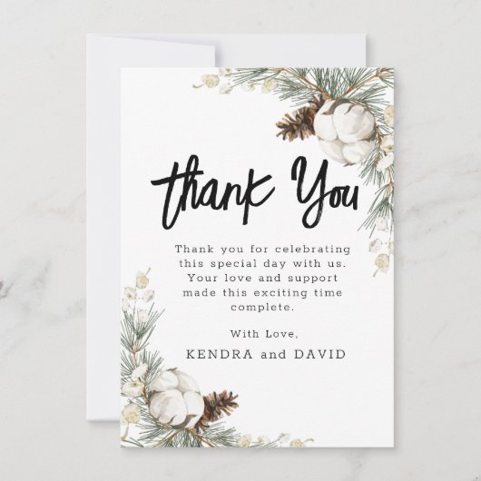 Pinecone Spar Dennehouten Bedankkaart Notitiekaartje (Voorkant)