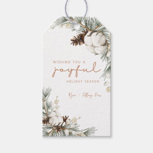 Pinecone Spruce Christmas Gift Label Cadeaulabel (Voorkant)