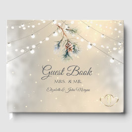 Pinecone String Lights Winter Wedding Gastenboek