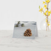 Pinecone sur le Carte pour notes de neige (Fleur jaune)