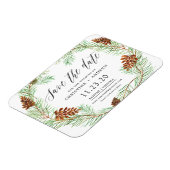 Pinecone Winter Rustic Save The Dates Magnet Magneet (Linkerzijde)