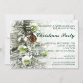 Pinecones à la fête de Noël des neiges Invitation (Devant)