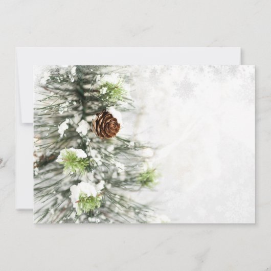 Pinecones à la fête de Noël des neiges Invitation (Dos)
