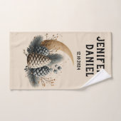 Pinecones and Crescent Moon Winter Love Bad Handdoek (Handdoek)