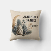 Pinecones and Crescent Moon Winter Love Kussen (Achterkant)