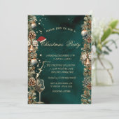 Pinecones Ballen Glas Groen Corporate Kerstmis Kaart (Staand voorkant)