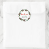 Pinecones Berry Christmas | Bruiloft dank u Ronde Sticker (Tas)