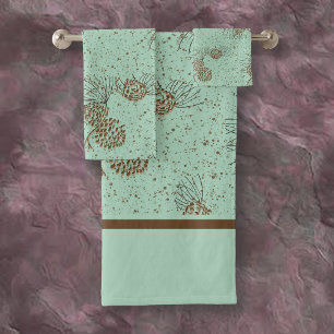 Pinecones Cabin Bad Handdoek