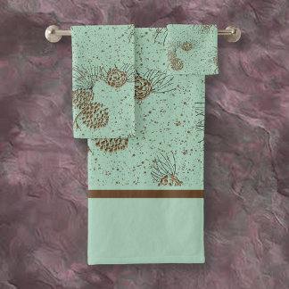 Pinecones Cabin Bad Handdoek