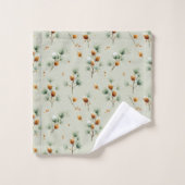 Pinecones d'hiver et branches de neige (Gant de toilette)