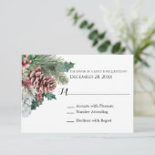 Pinecones d'hiver et carte Holly RSVP (Debout devant)