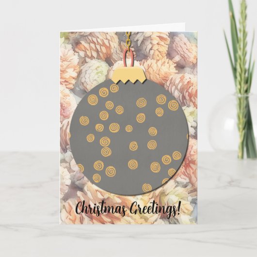 Pinecones en Decor Kerstvakantie Kaart (Voorkant)