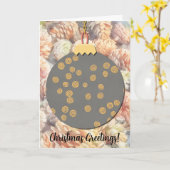 Pinecones en Decor Kerstvakantie Kaart (Gele Bloem)
