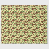 Pinecones en Holly Berries Cadeaupapier (Vlak)