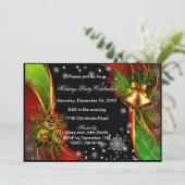 Pinecones Et Cloches Fête De Noël Invitation (Debout devant)