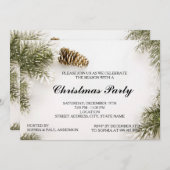 Pinecones et sapins de Noël Invitation Feuille (Devant / Derrière)