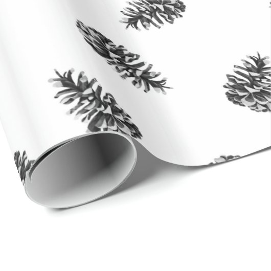 Pinecones in zwart-wit cadeaupapier (Rol Hoek)